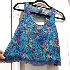 Love Squared Lace Hem Crop Top